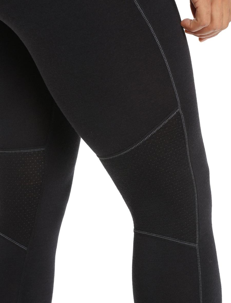 Women's Icebreaker BodyfitZone™ Merino 200 Zone Thermal Leggings Black | CA 1407DFMN